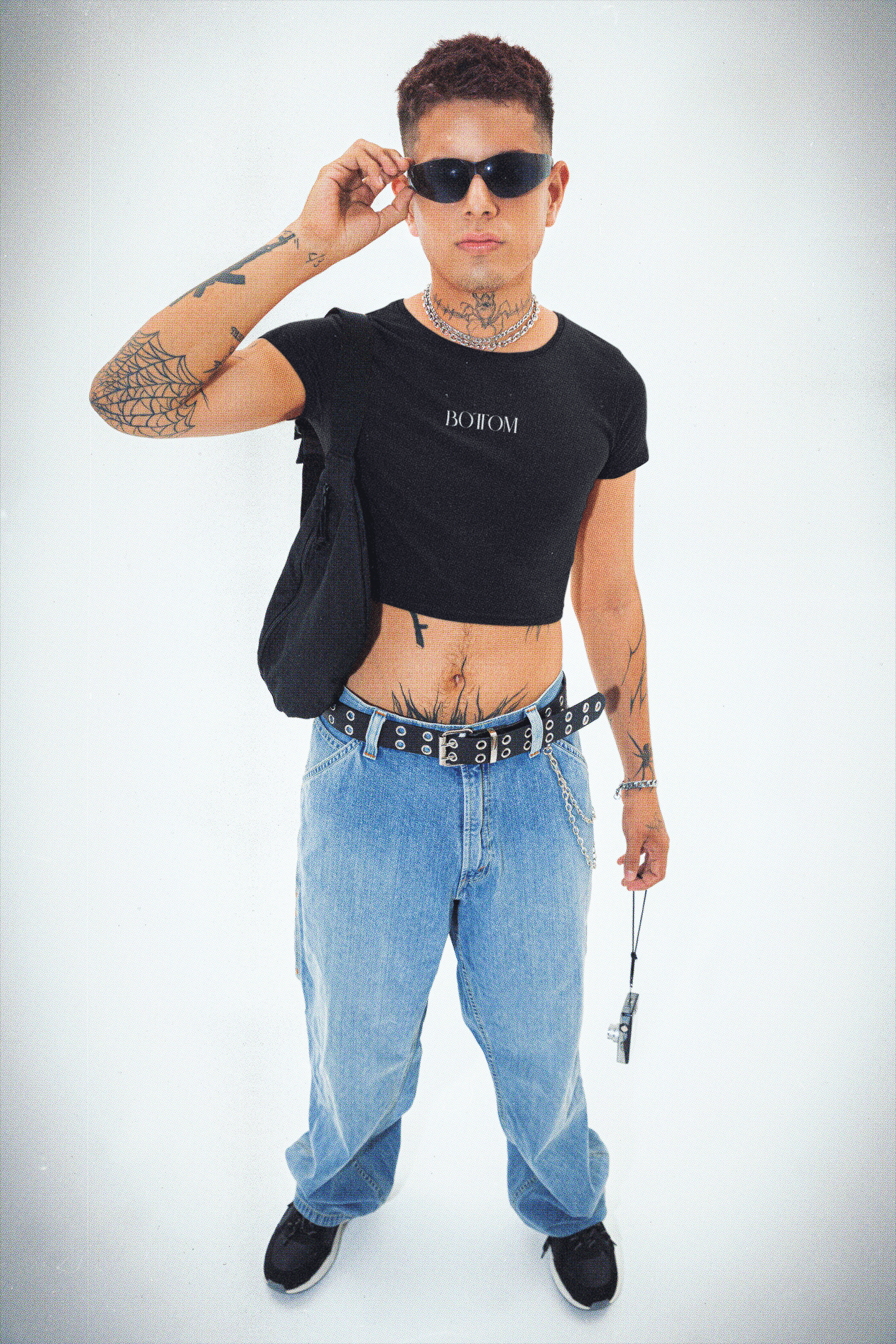 Bottom Gay Pride Crop Top Cute Pride Shirt Black Baby Tee Seamless T-Shirt