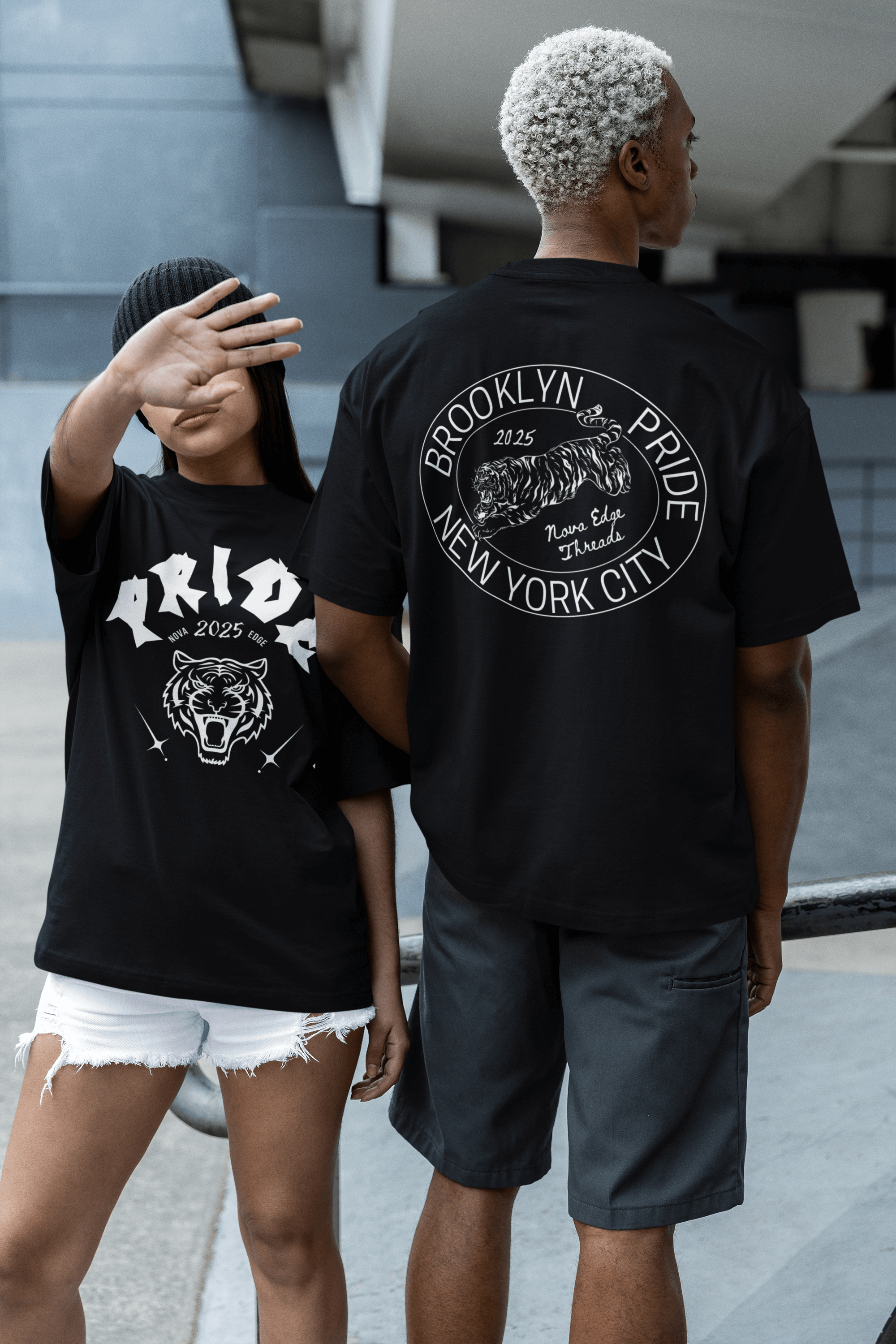 Brooklyn Pride 2025 Tattoo & Punk Inspired Design Black Relaxed Fit T-Shirt Relaxed Fit T-Shirt