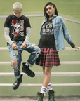 SGL & Afro Caribbean Graphic Tee Intersectional Pride Gear Streetwear Style on front of Black Oversize Deep Drop Shoulder Tee - 190 GSM