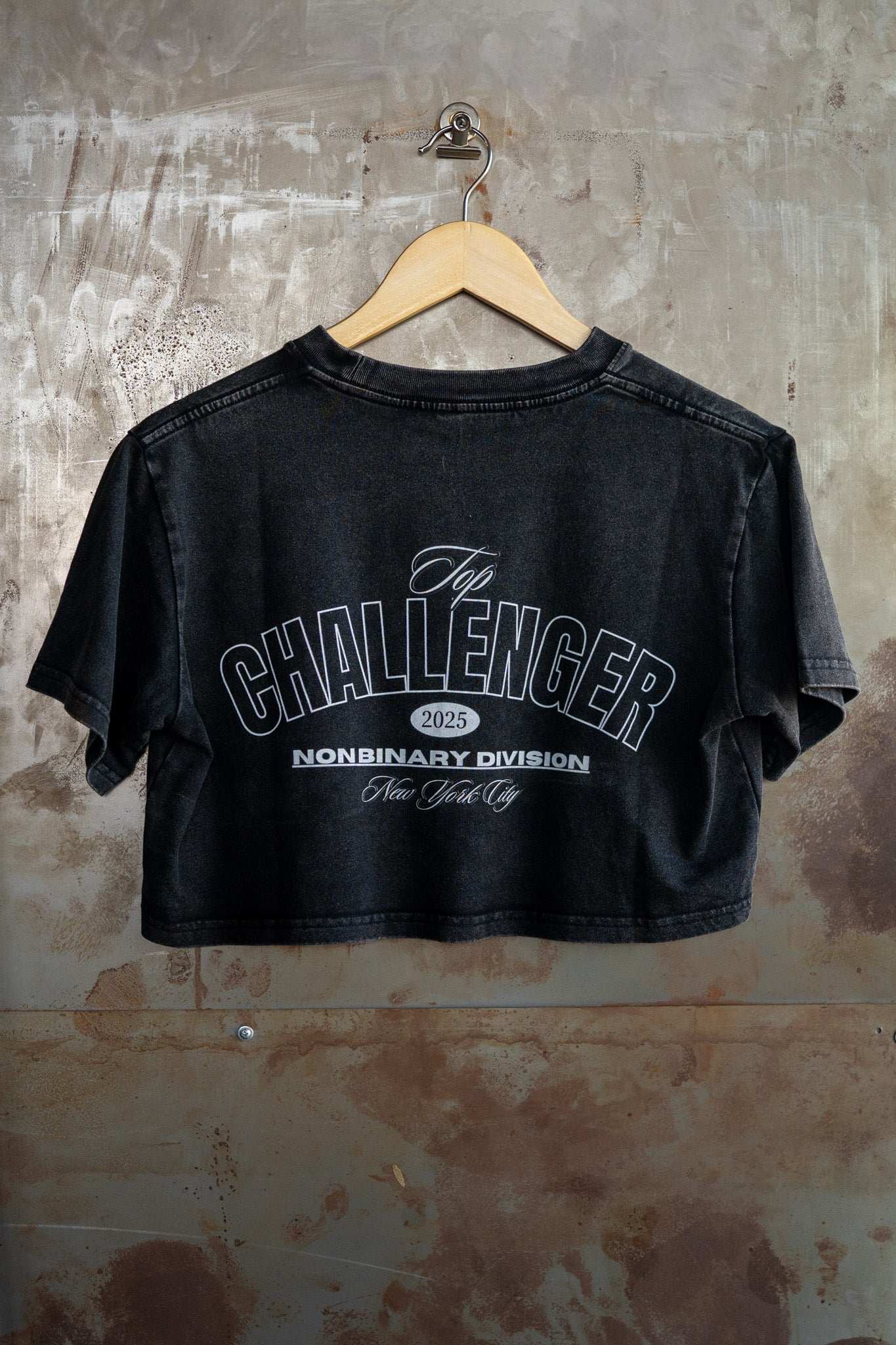 Top Challenger Non Binary Division Enby Pride Snow Washed Crop Top Snow Washed Crop Top