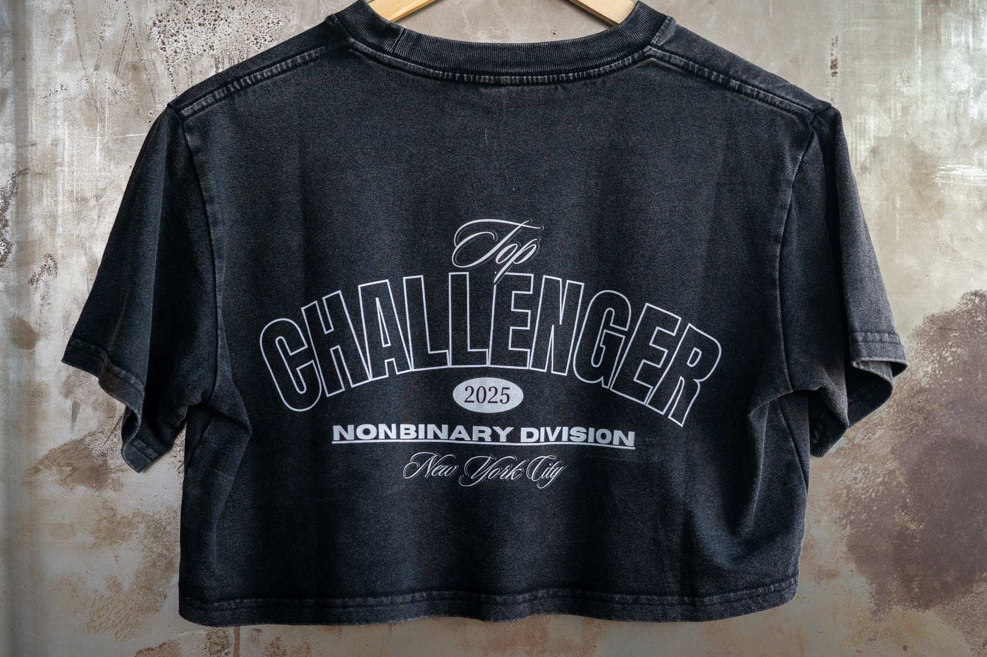 Top Challenger Non Binary Division Enby Pride Snow Washed Crop Top Snow Washed Crop Top
