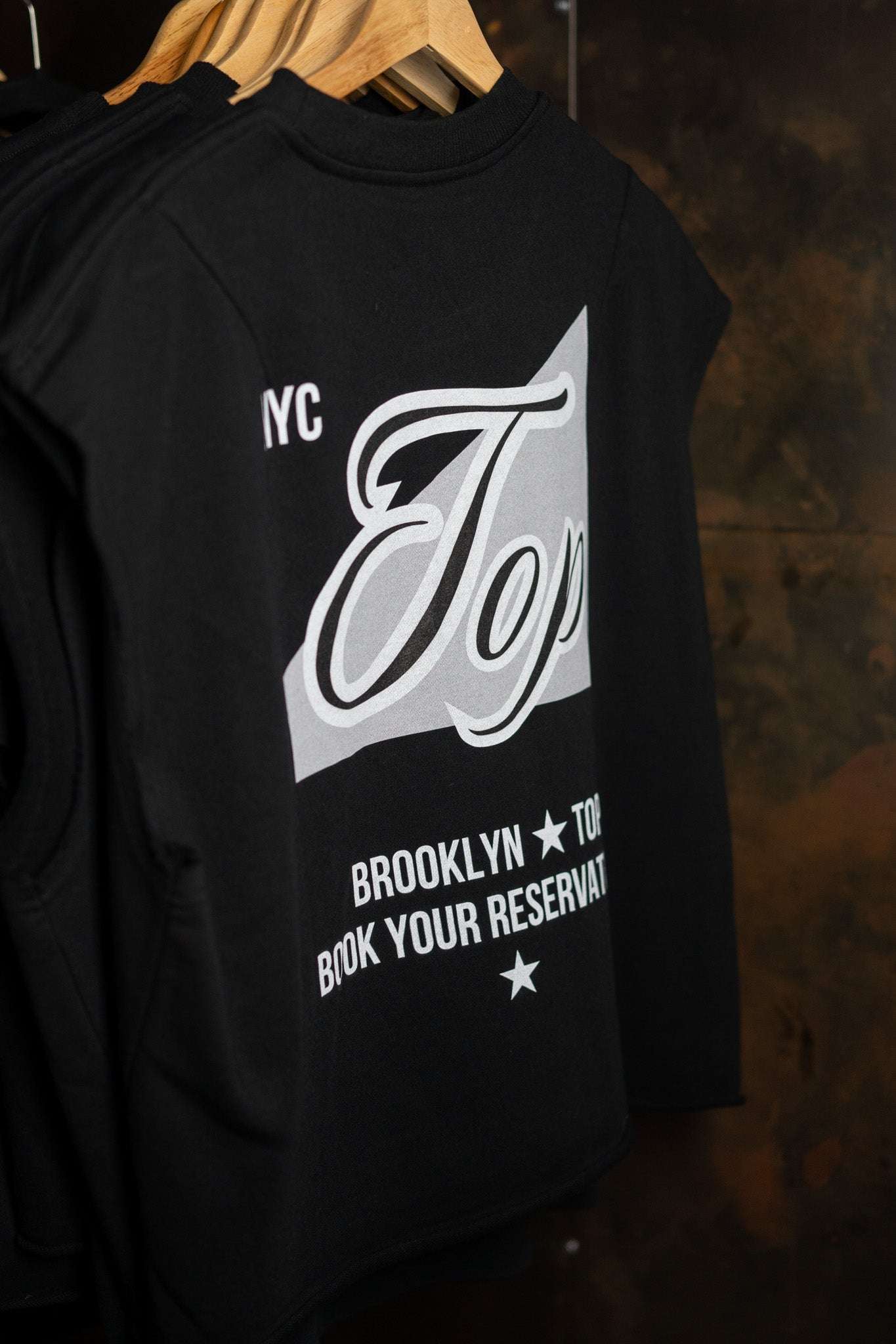NYC Top Brooklyn Gay Pride Trans Pride on back of Black French Terry Boxy Tank Top French Terry Boxy Tank Top