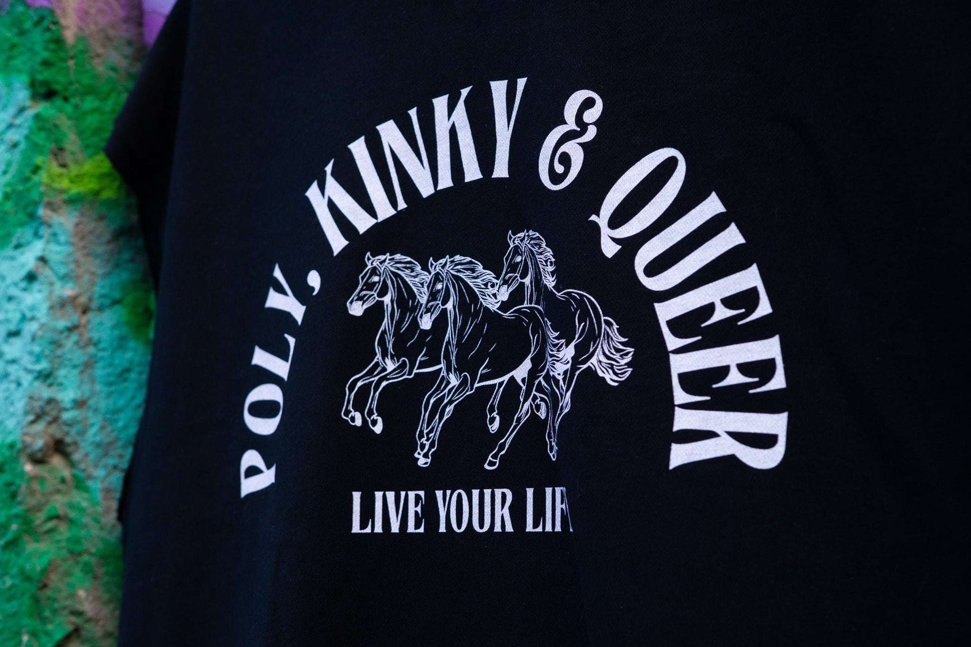 Poly Kinky and Queer Pride Live your Life Black French Terry Boxy Tank Top French Terry Boxy Tank Top