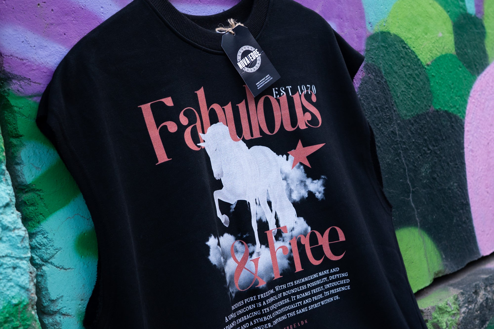 Fabulous &amp; Free Unicorn Pride Tank LGBTQIA+ Pride Black French Terry Boxy Tank Top French Terry Boxy Tank Top