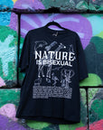 Nature is Bisexual Pride T-Shirt on Black Oversize Deep Drop Shoulder Tee Oversize Deep Drop Shoulder Tee - 190 GSM
