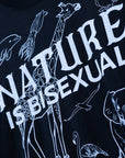 Nature is Bisexual Pride T-Shirt on Black Oversize Deep Drop Shoulder Tee Oversize Deep Drop Shoulder Tee - 190 GSM