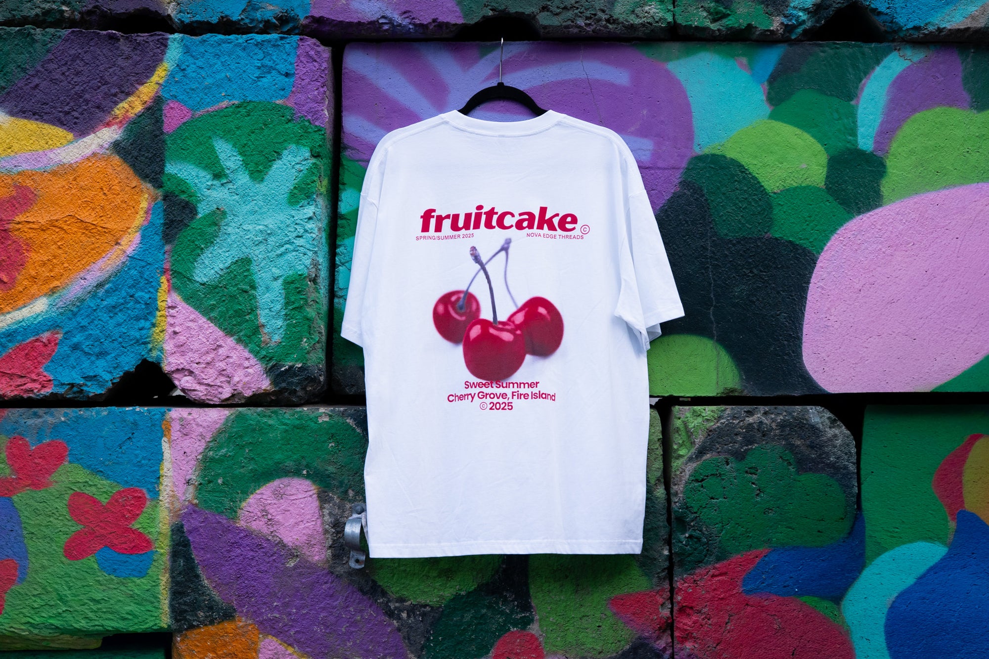Fruitcake Gay Pride Cherry Summer Oversize Deep Drop Shoulder Tee Oversize Deep Drop Shoulder Tee - 190 GSM