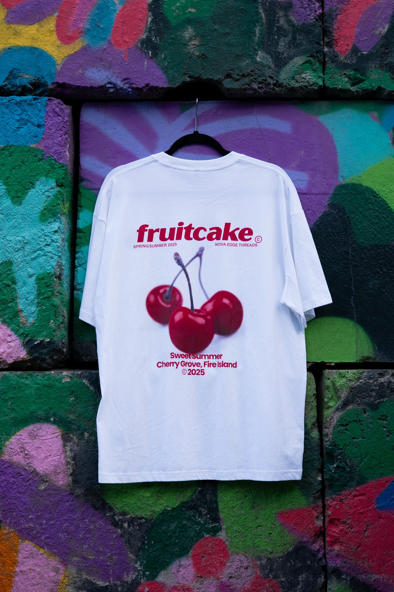 Fruitcake Gay Pride Cherry Summer Oversize Deep Drop Shoulder Tee Oversize Deep Drop Shoulder Tee - 190 GSM