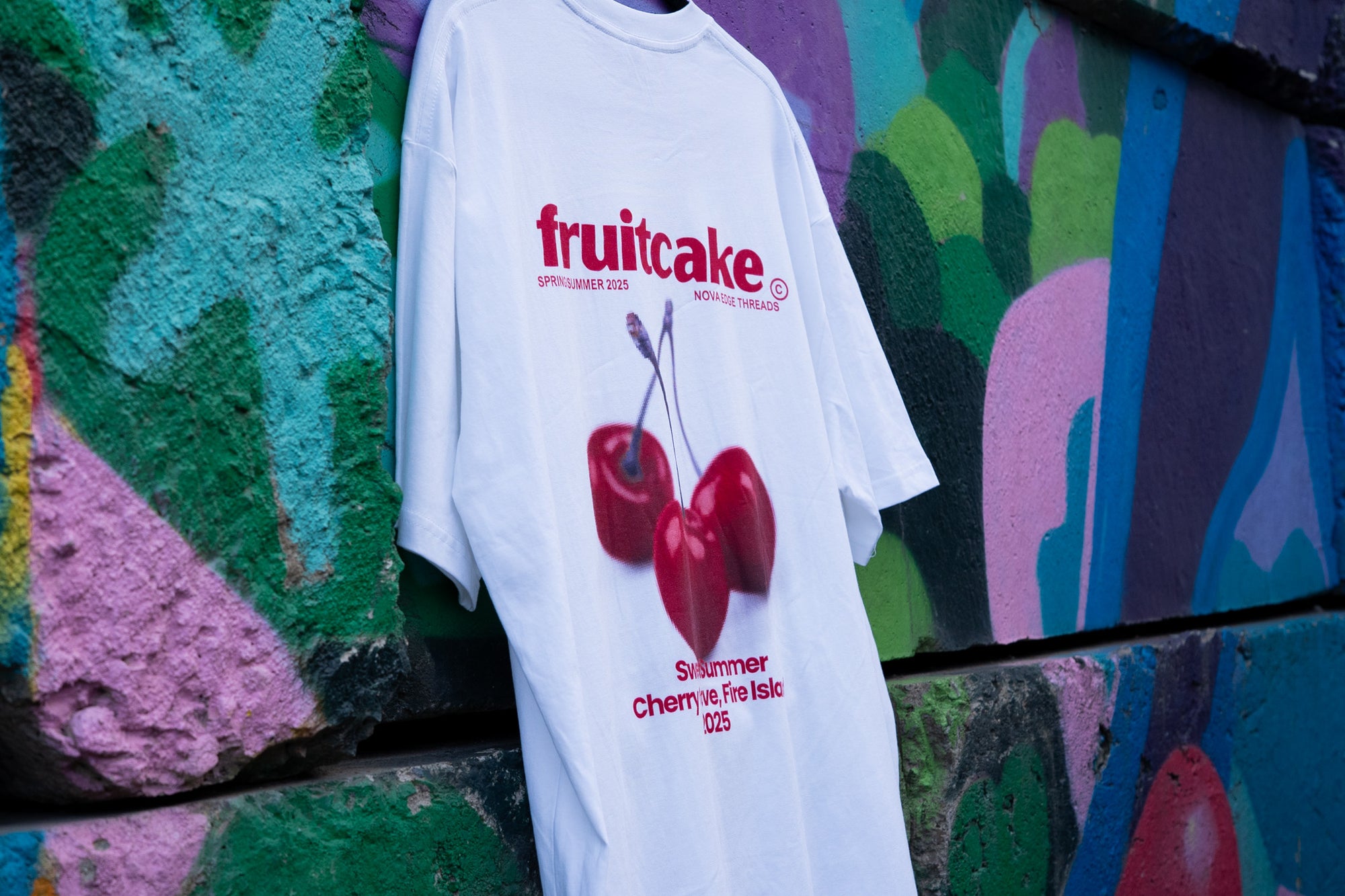 Fruitcake Gay Pride Cherry Summer Oversize Deep Drop Shoulder Tee Oversize Deep Drop Shoulder Tee - 190 GSM