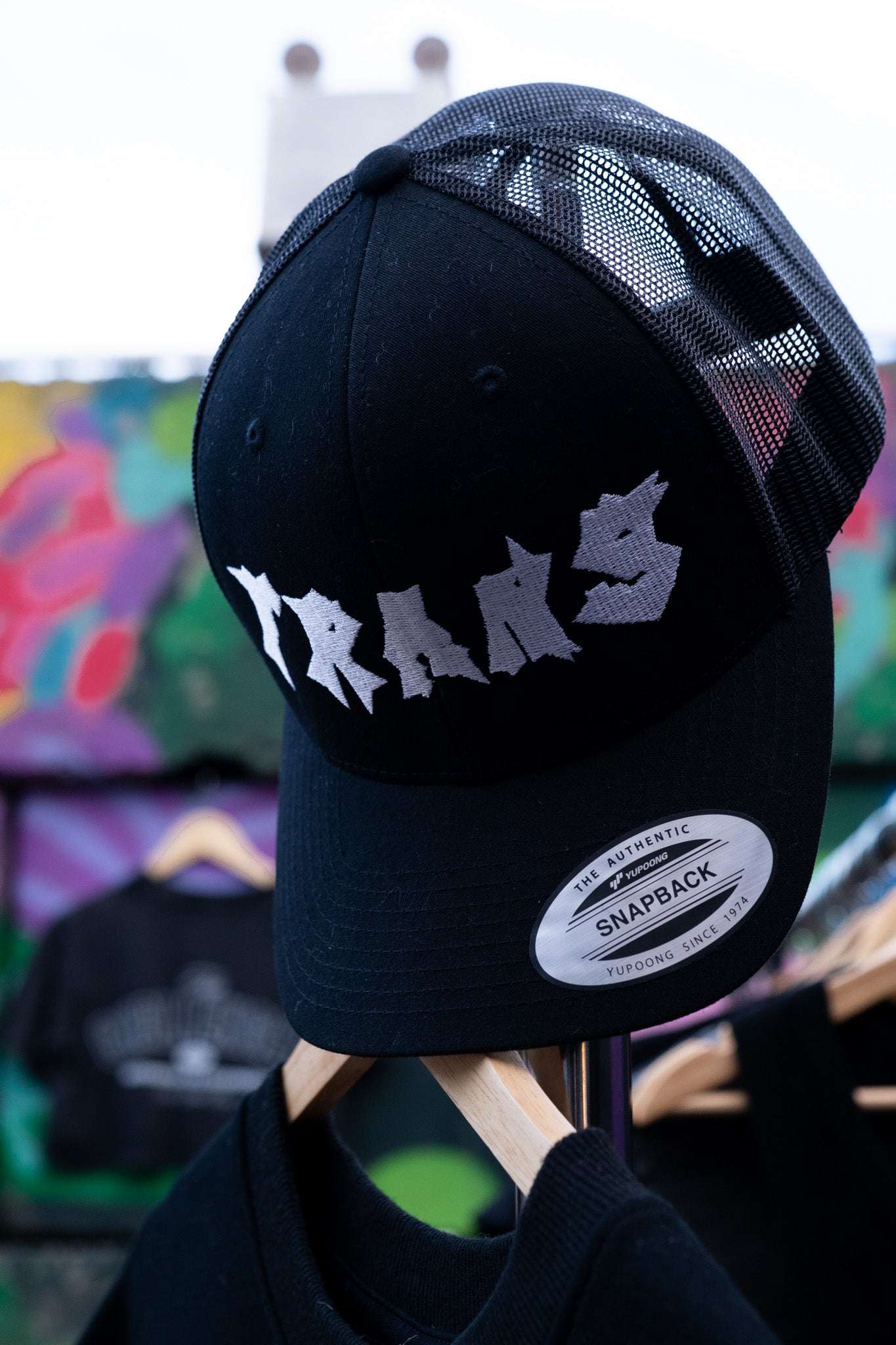 Trans Pride Punk Lettering Embroidered on Black Retro Trucker Cap Retro Trucker Hat