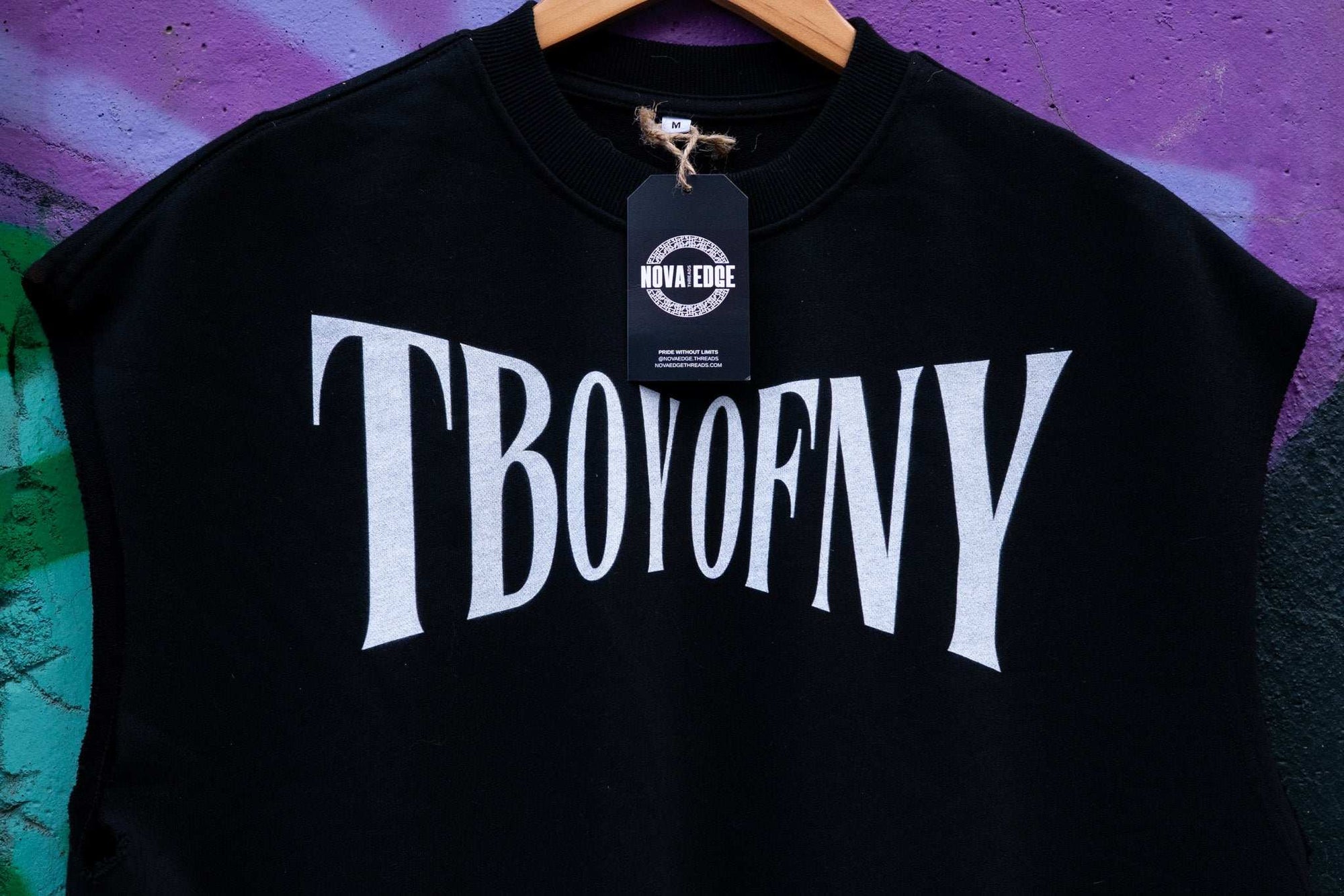 T Boy of NY Boxing Aesthetic front of Black French Terry Boxy Tank Top French Terry Boxy Tank Top