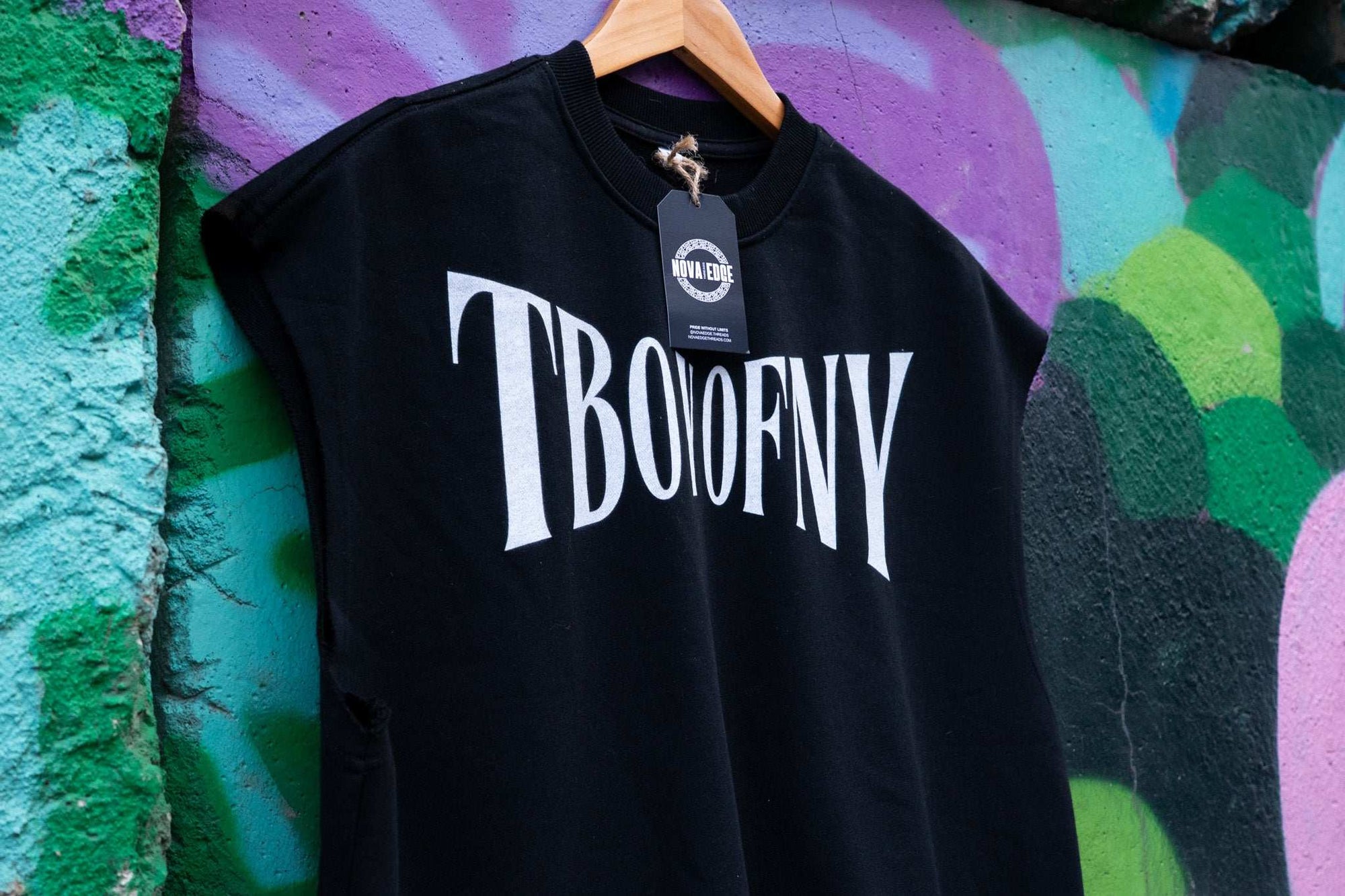 T Boy of NY Boxing Aesthetic front of Black French Terry Boxy Tank Top French Terry Boxy Tank Top