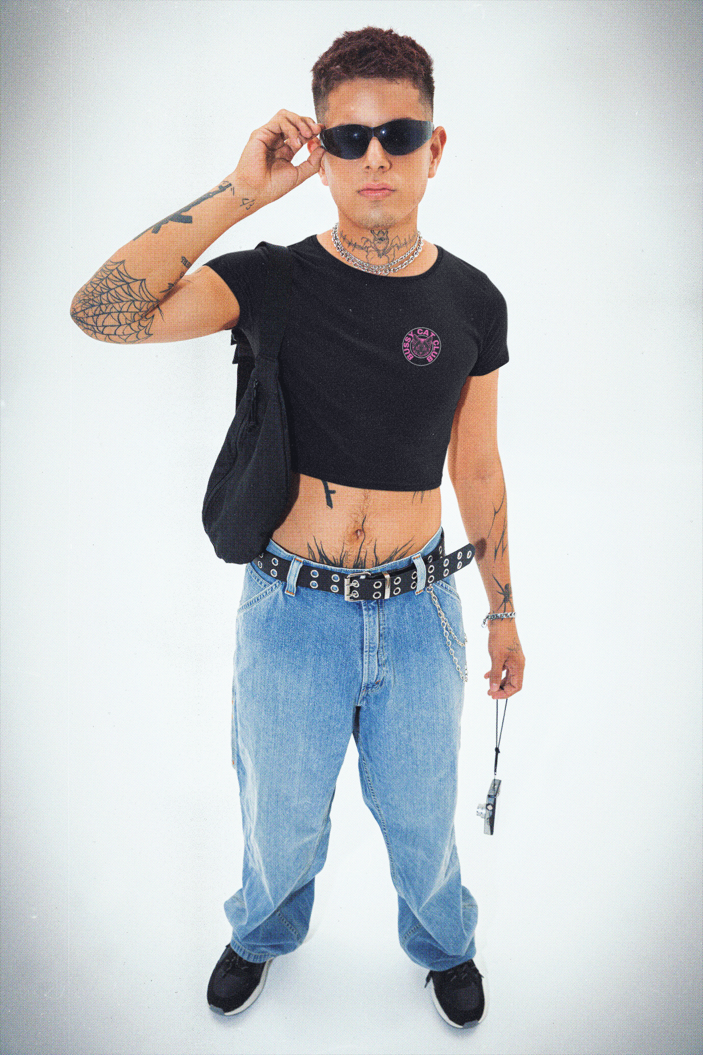 Bussy Cat Club Crop Top Cute Pride Shirt Bussy Jersey Style Black Baby Tee Seamless T-Shirt