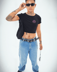Bussy Cat Club Crop Top Cute Pride Shirt Bussy Jersey Style Black Baby Tee Seamless T-Shirt