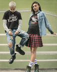 Bussy Cat Club T-Shirt Cute Trans Pride Gay Pride Shirt on Black Acid Wash Oversize T-Shirt Acid Wash Oversize T-Shirt