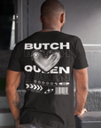 Butch Queen Graphic Tee Intersectional Pride Streetwear Style on Black Acid Wash Oversize T-Shirt - 250 GSM