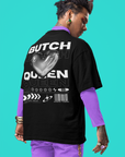 Butch Queen Graphic Tee Intersectional Pride Streetwear Style on Black Acid Wash Oversize T-Shirt - 250 GSM