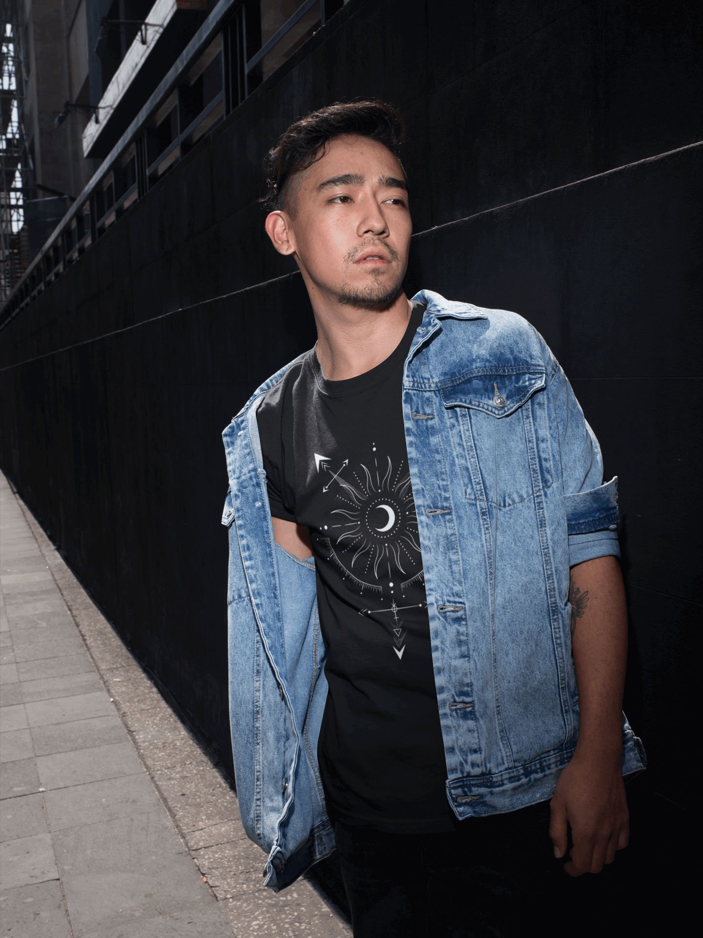 Trans Gender Symbol v1 Celestial Design Trans Pride Graphic Tee Relaxed Fit T-Shirt Relaxed Fit T-Shirt