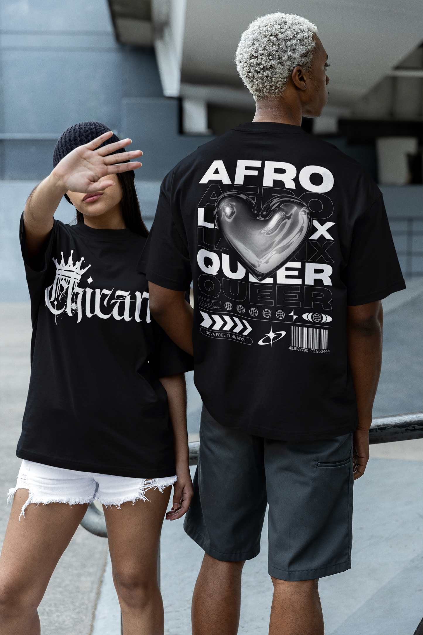 Chicane Intersectional Pride Gear Gender Diversity Streetwear Spray Paint Oversize Deep Drop Shoulder Tee - 190 GSM