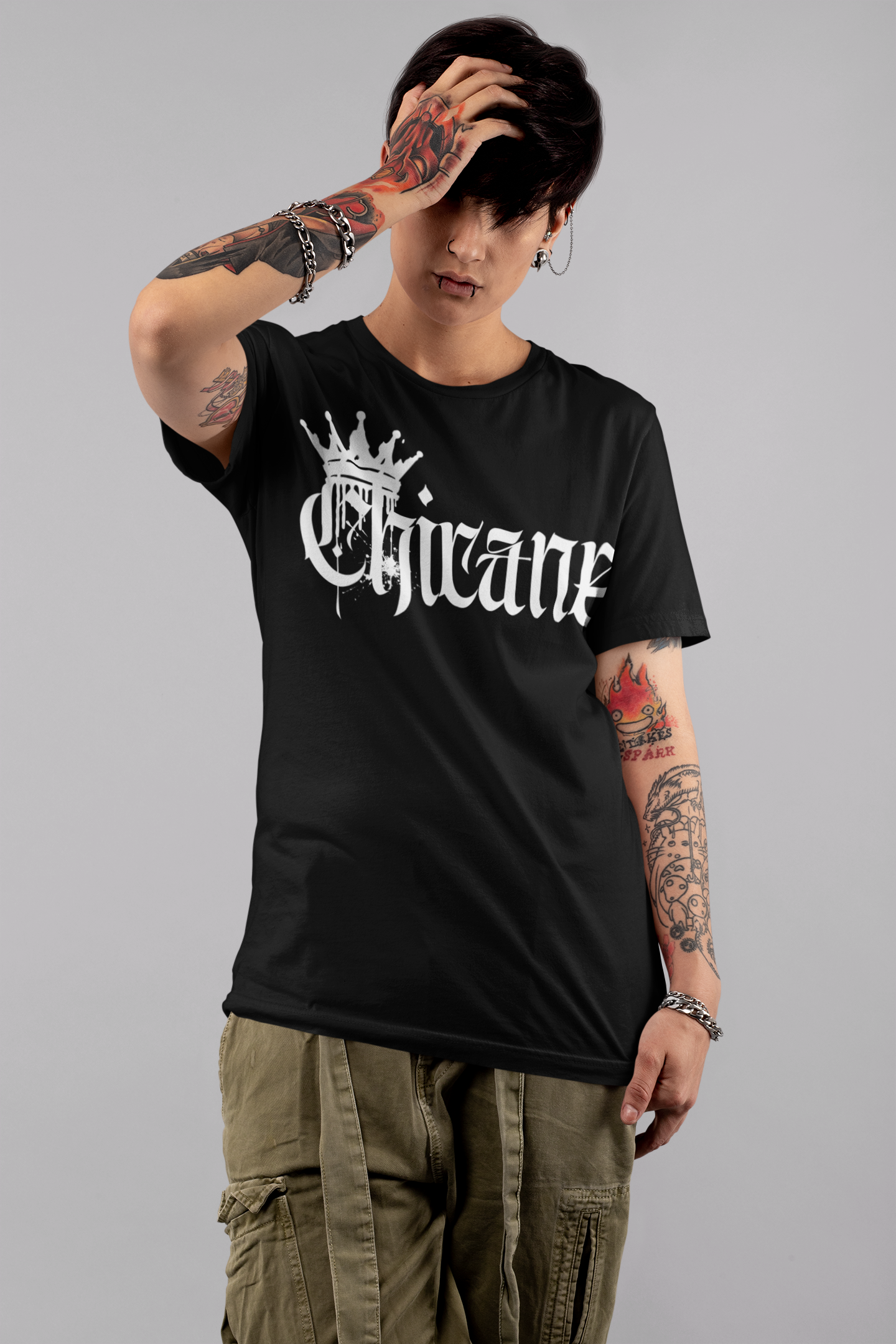 Chicane Intersectional Pride Gear Gender Diversity Streetwear Spray Paint Oversize Deep Drop Shoulder Tee - 190 GSM