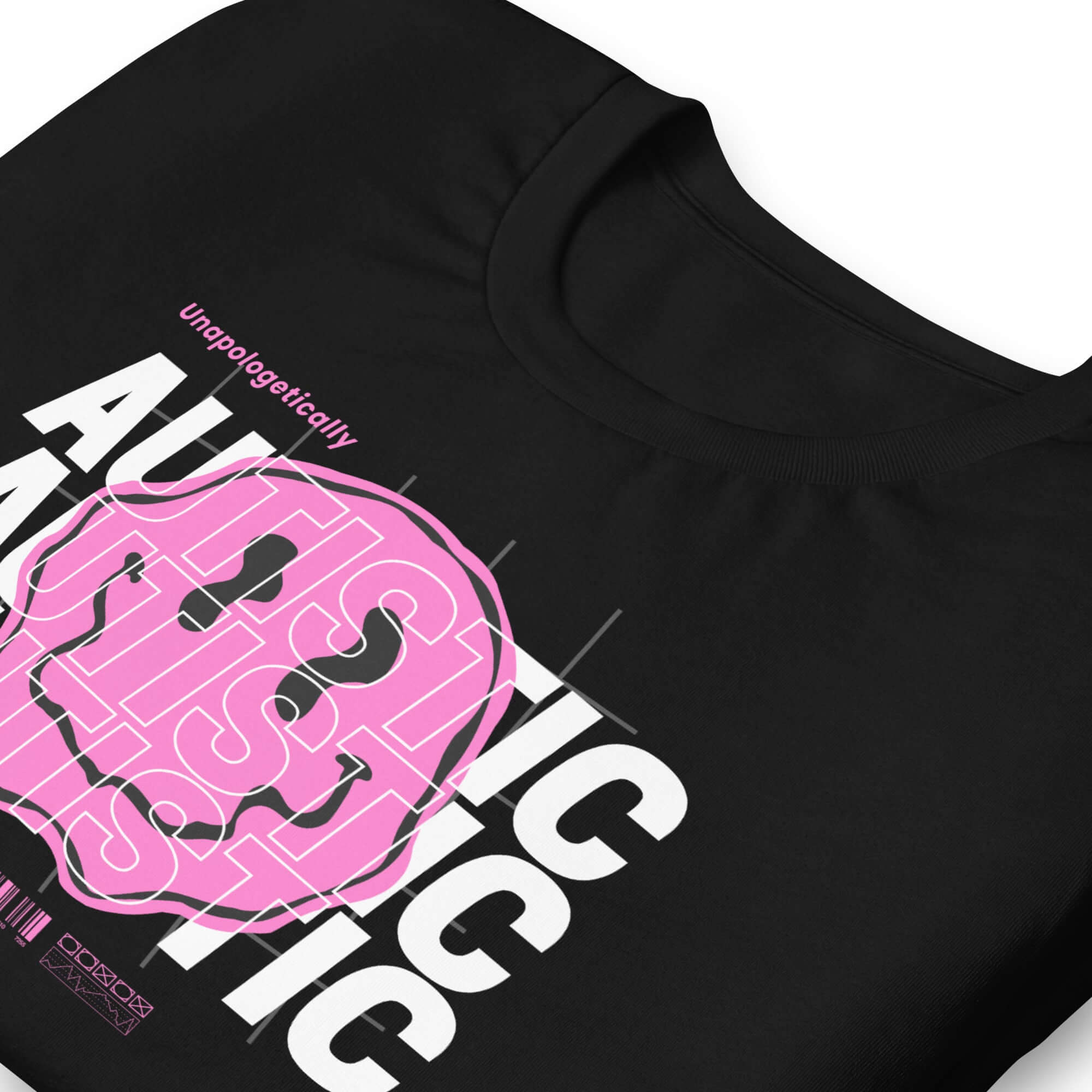 Unapologetically Autistic Black Pink Graphic Tee Disability Pride Relaxed fit T-shirt Relaxed Fit T-Shirt