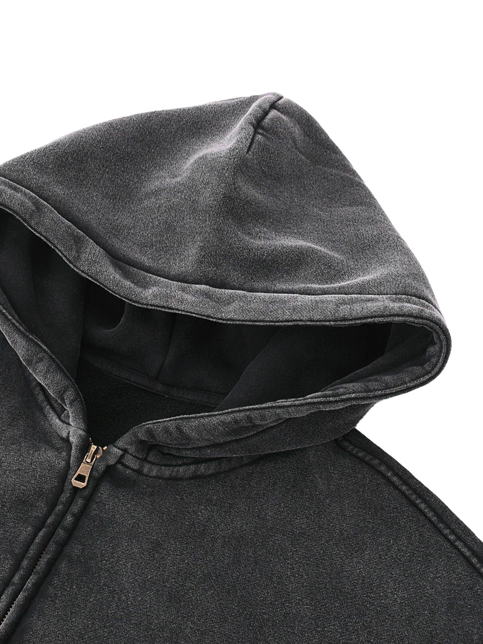 T Boy of NY Sweatshirt Boxing Aesthetic front of Zip-Through Boxy Fleece Hoodie Zip-Through Boxy Hoodie