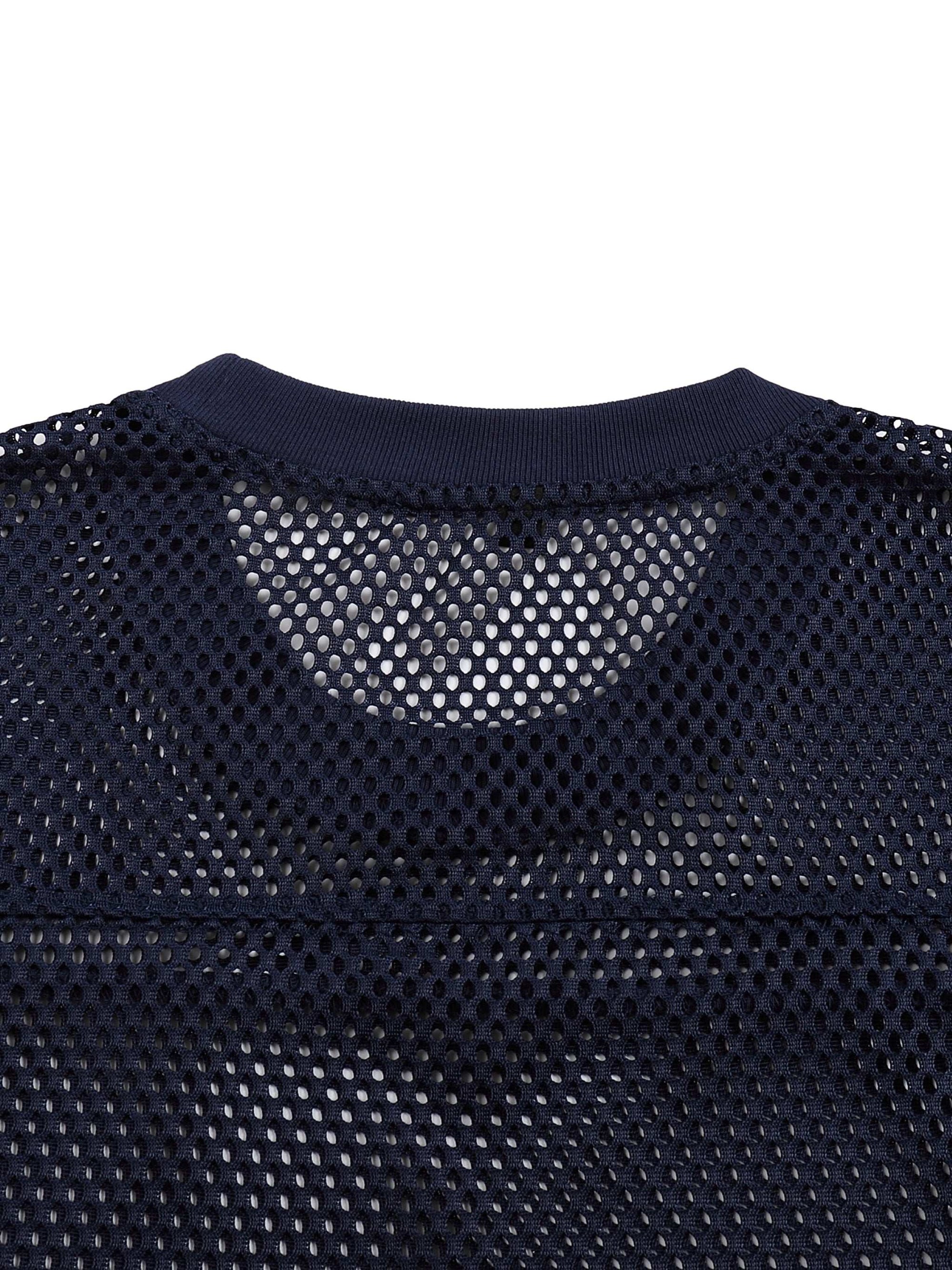 Close up view of collar on Boxy Mesh Shirt