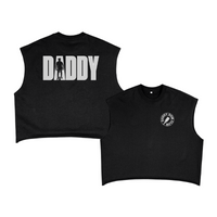 Daddy Dom Club Grey with Leather Daddy with Paddle French Terry Boxy Tank Top French Terry Boxy Tank Top