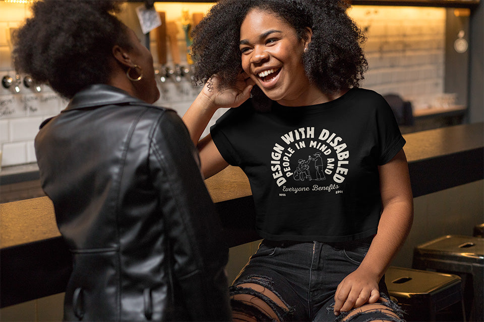 Design with Disabled People in Mind & Everyone Benefits Black Seamless Mini Tee Seamless Mini Tee