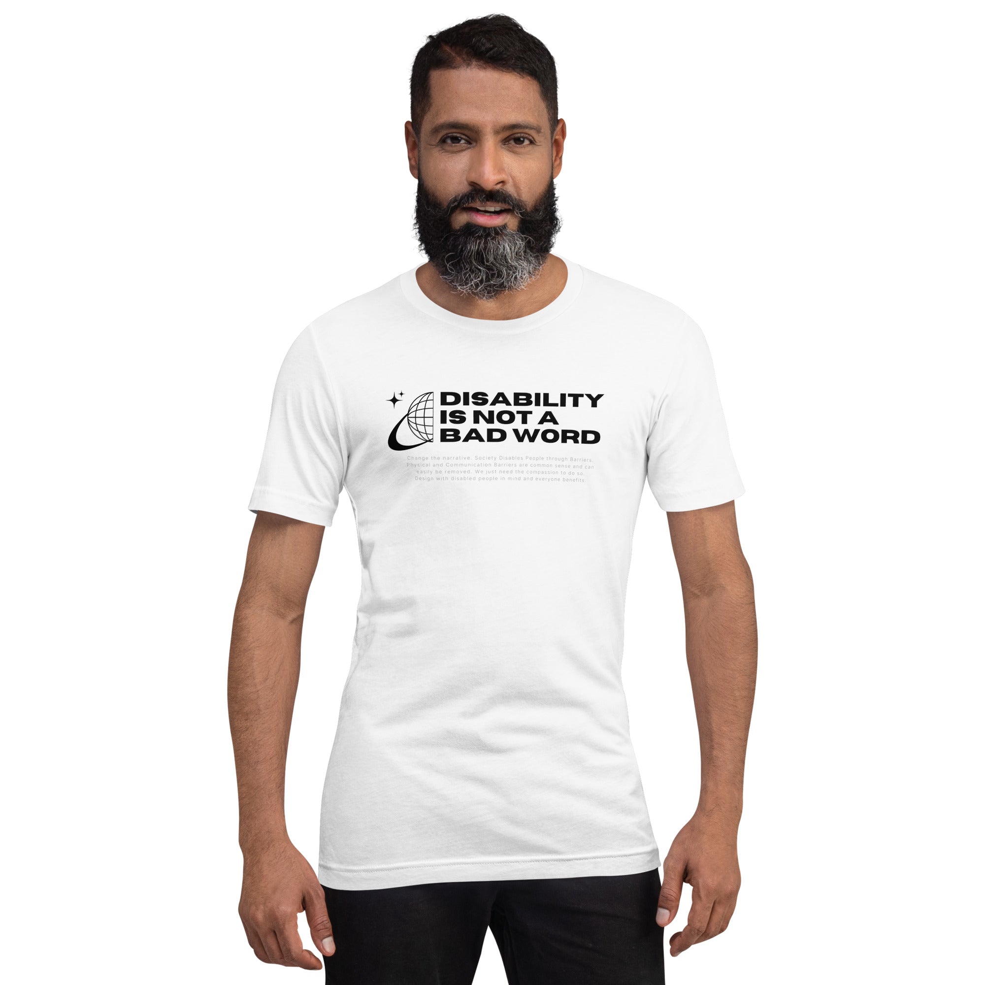 Disability is not a bad word Disability Pride Tee White Relaxed fit T-shirt Relaxed Fit T-Shirt