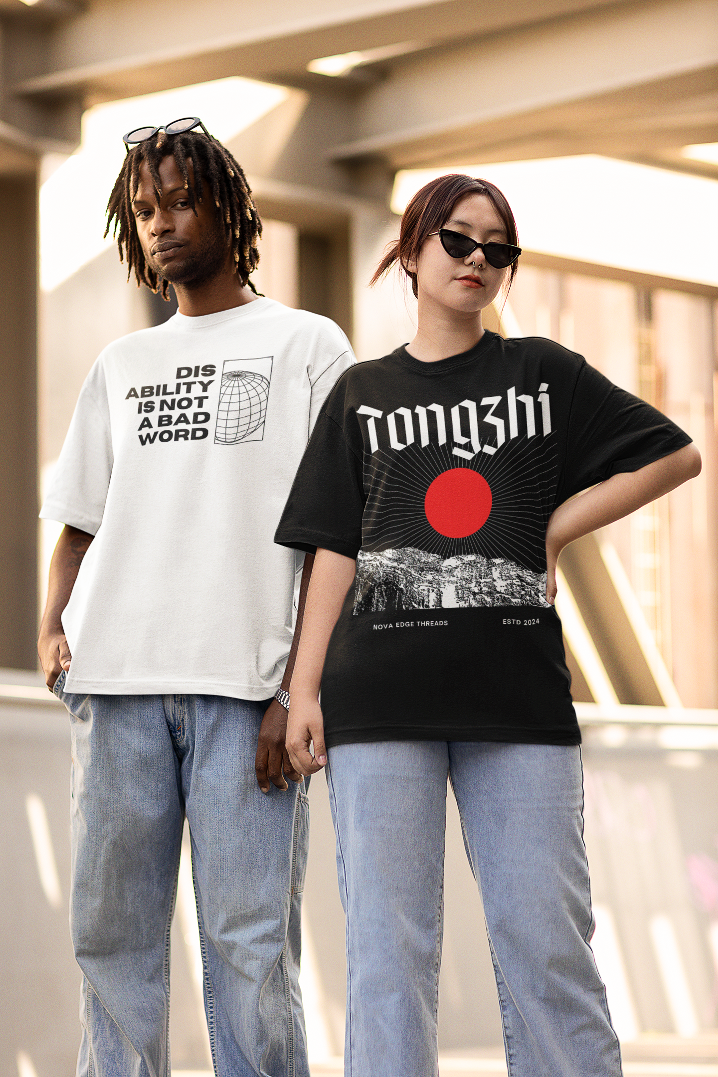 Disability is not a bad word Graphic Tee Streetwear Style Oversize Deep Drop Shoulder Tee - 190 GSM