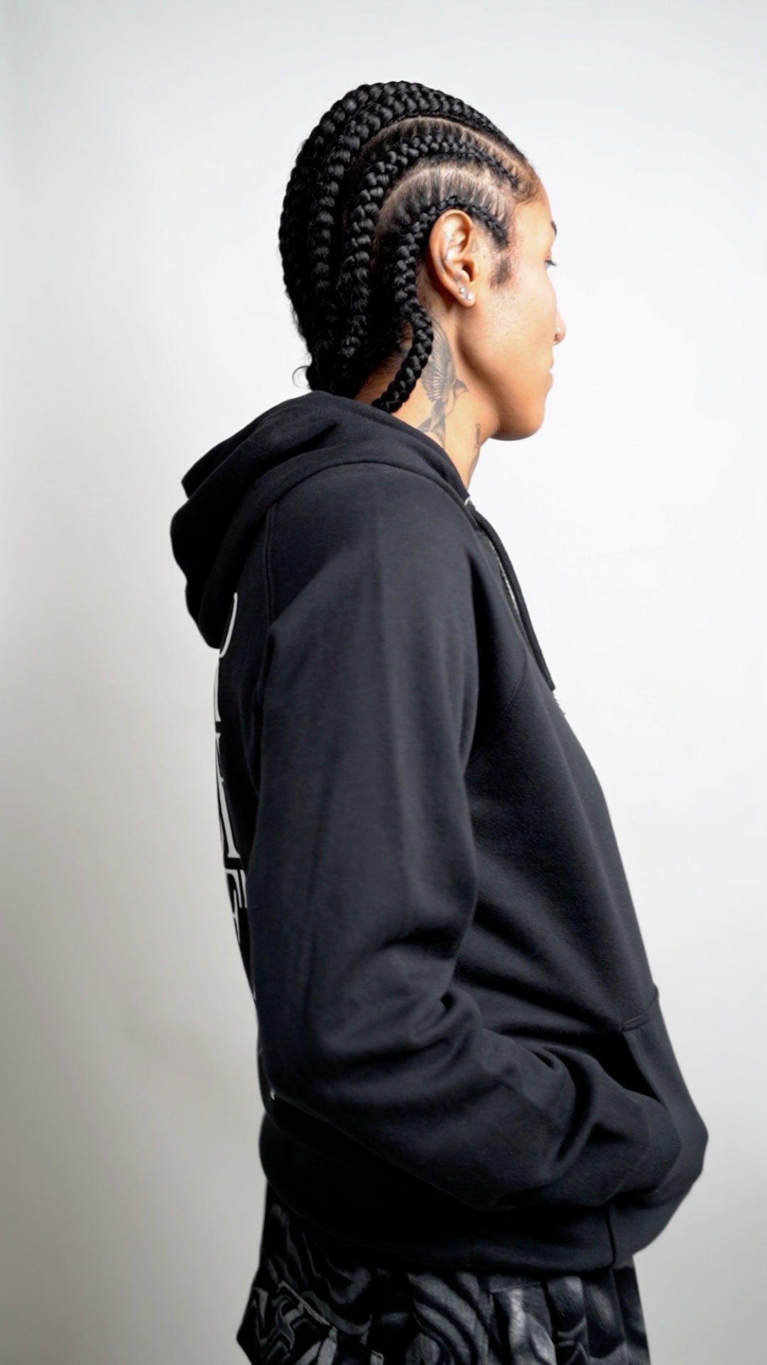 Top Challenger Non Binary Division Undefeatable on back of Black Eco Raglan Hoodie