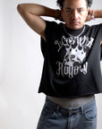 LGBTQIA+ Royalty Skull with a Crown on front of Black French Terry Boxy Pride Tank Top French Terry Boxy Tank Top