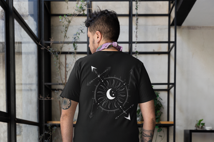 Genderfluid Gender Symbol on Black Gray Vintage Wash Frayed T-Shirt - 260 GSM