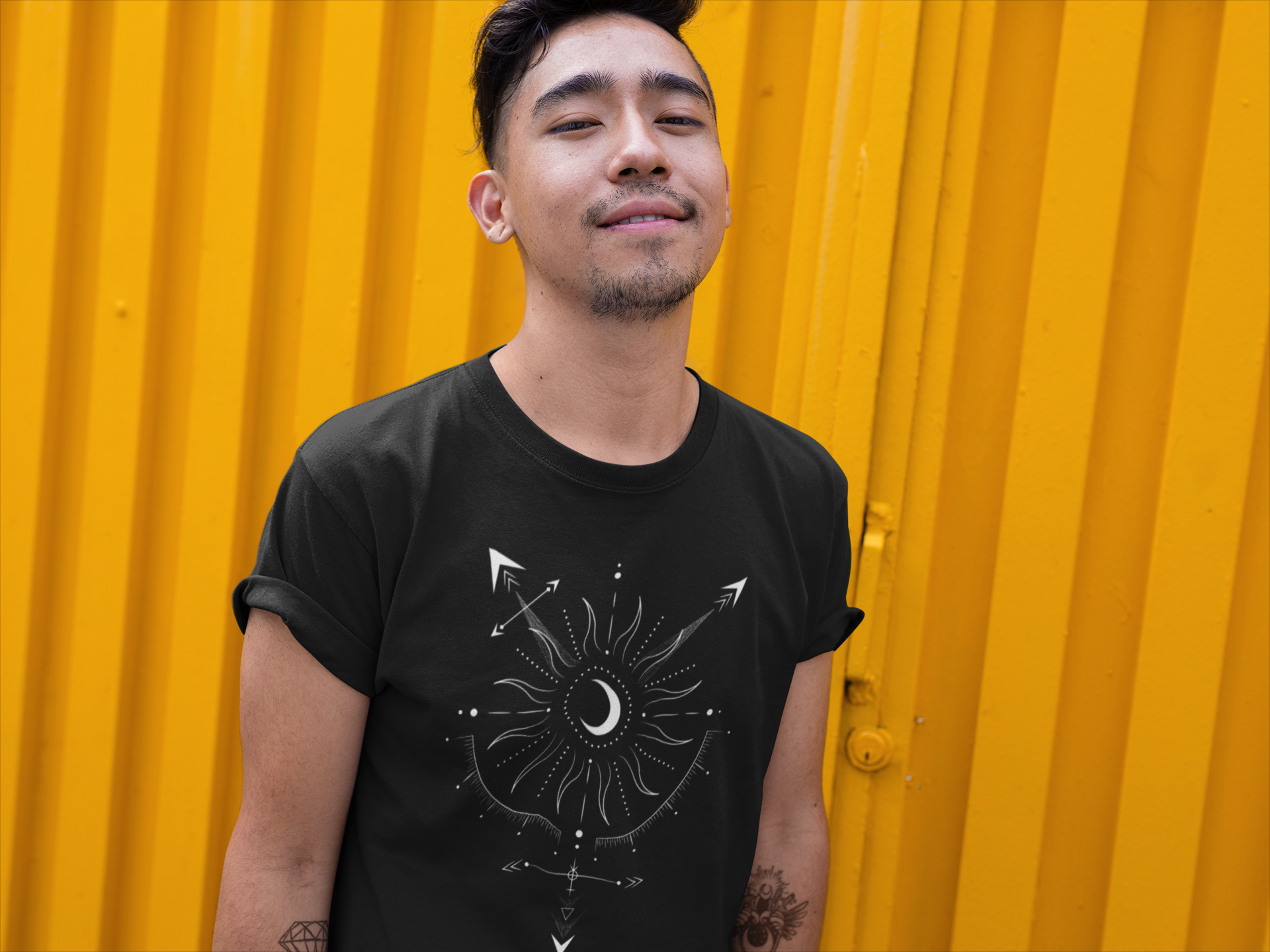 Trans Gender Symbol v1 Celestial Design Trans Pride Graphic Tee Relaxed Fit T-Shirt