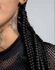 I'm That Villain Mesh Pride Tee on front of Black See-through Boxy Net T-Shirt See-through Boxy Net T-Shirt