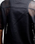I'm That Villain Mesh Pride Tee on front of Black See-through Boxy Net T-Shirt See-through Boxy Net T-Shirt