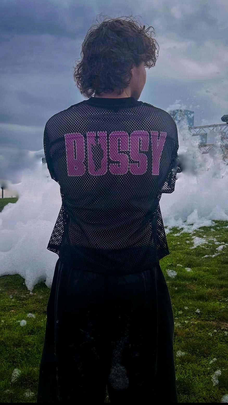 Bussy Cat Club Mesh Pride Tee Black See-through Boxy Net T-Shirt See-through Boxy Net T-Shirt