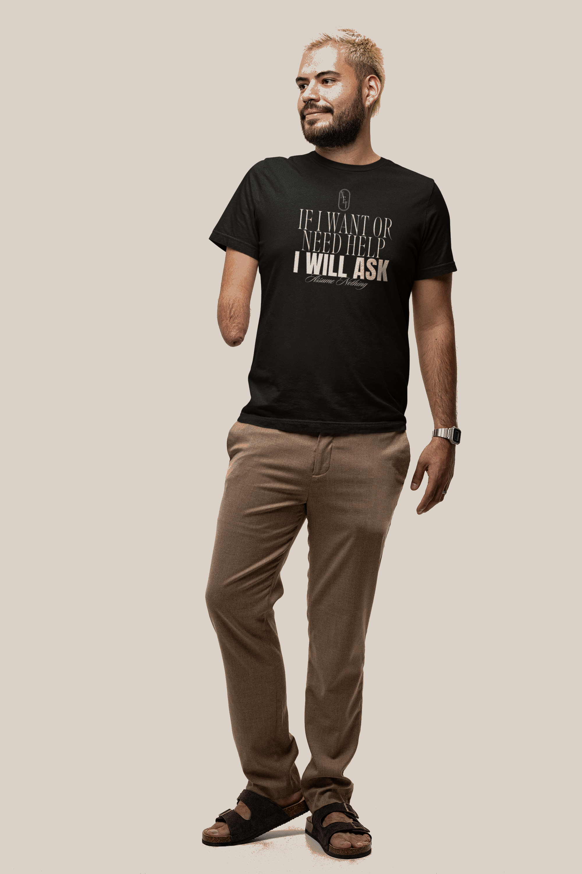 If I want or need help, I will ask Disability Pride Relaxed Fit T-shirt Relaxed Fit T-Shirt