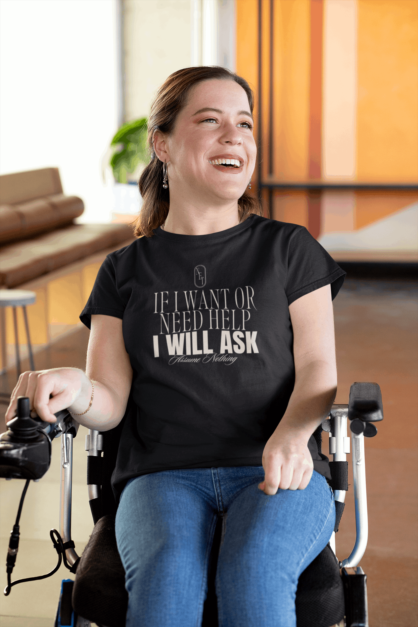 If I want or need help, I will ask Disability Pride Relaxed Fit T-shirt Relaxed Fit T-Shirt