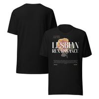 Lesbian Renaissance Graphic Tee Sapphic Pride T-Shirt Black Relaxed Fit T-Shirt Relaxed Fit T-Shirt