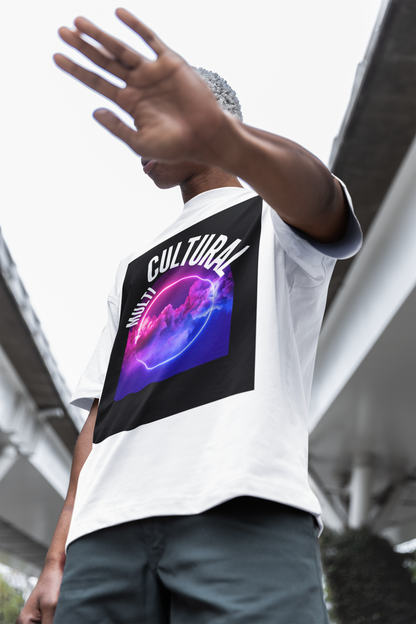 Multi Cultural Graphic T-Shirt Intersectionality Pride Oversize Deep Drop Shoulder Tee - 190 GSM