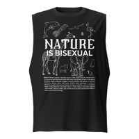 Nature is Bisexual Pride Shirt Graphic on front of Black Relaxed Fit Sleeveless Tank Top Relaxed Fit Sleeveless Tank Top