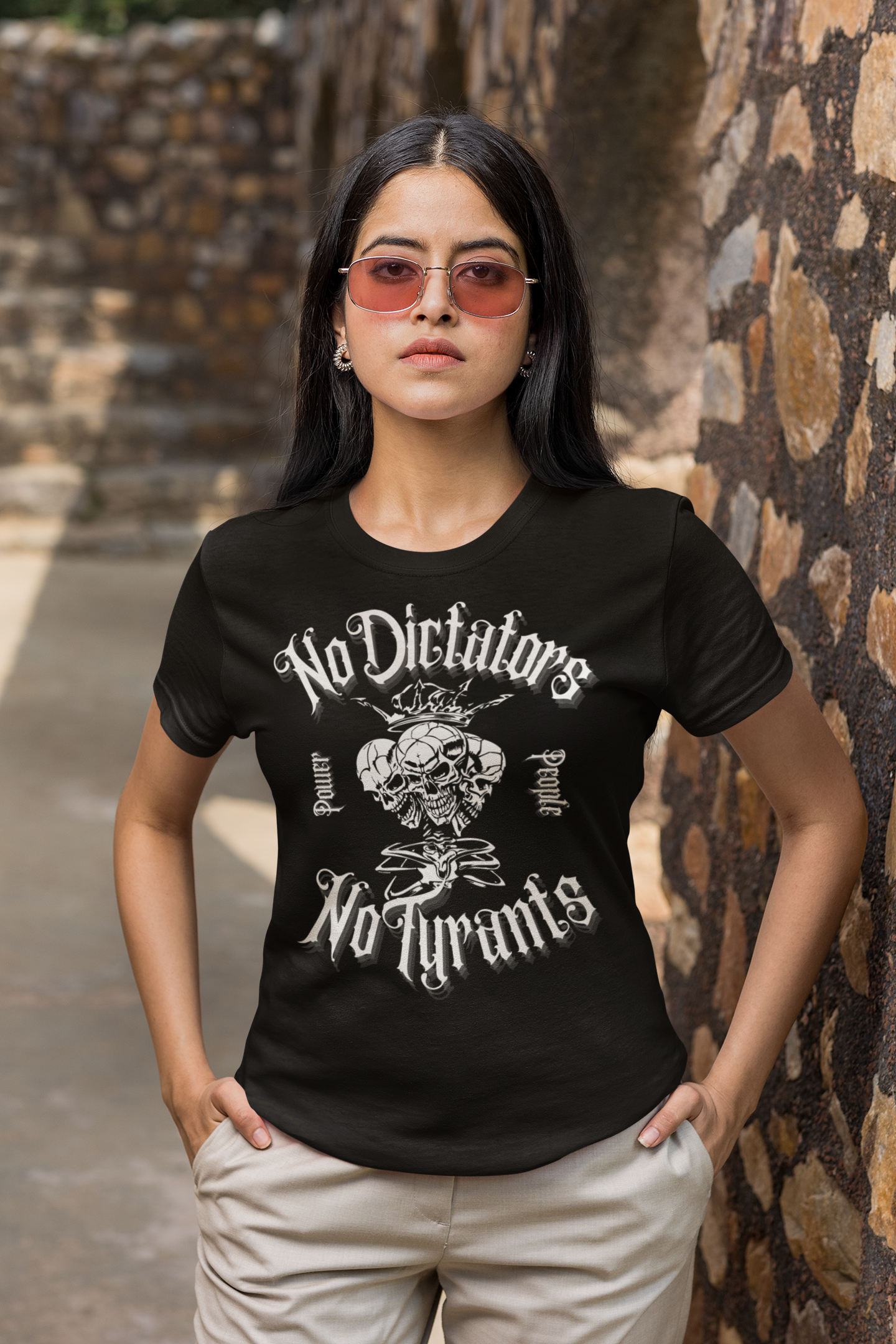 No Dictators No Tyrants No Kings Protest Tee Power to the People T-Shirt Relaxed Fit T-Shirt