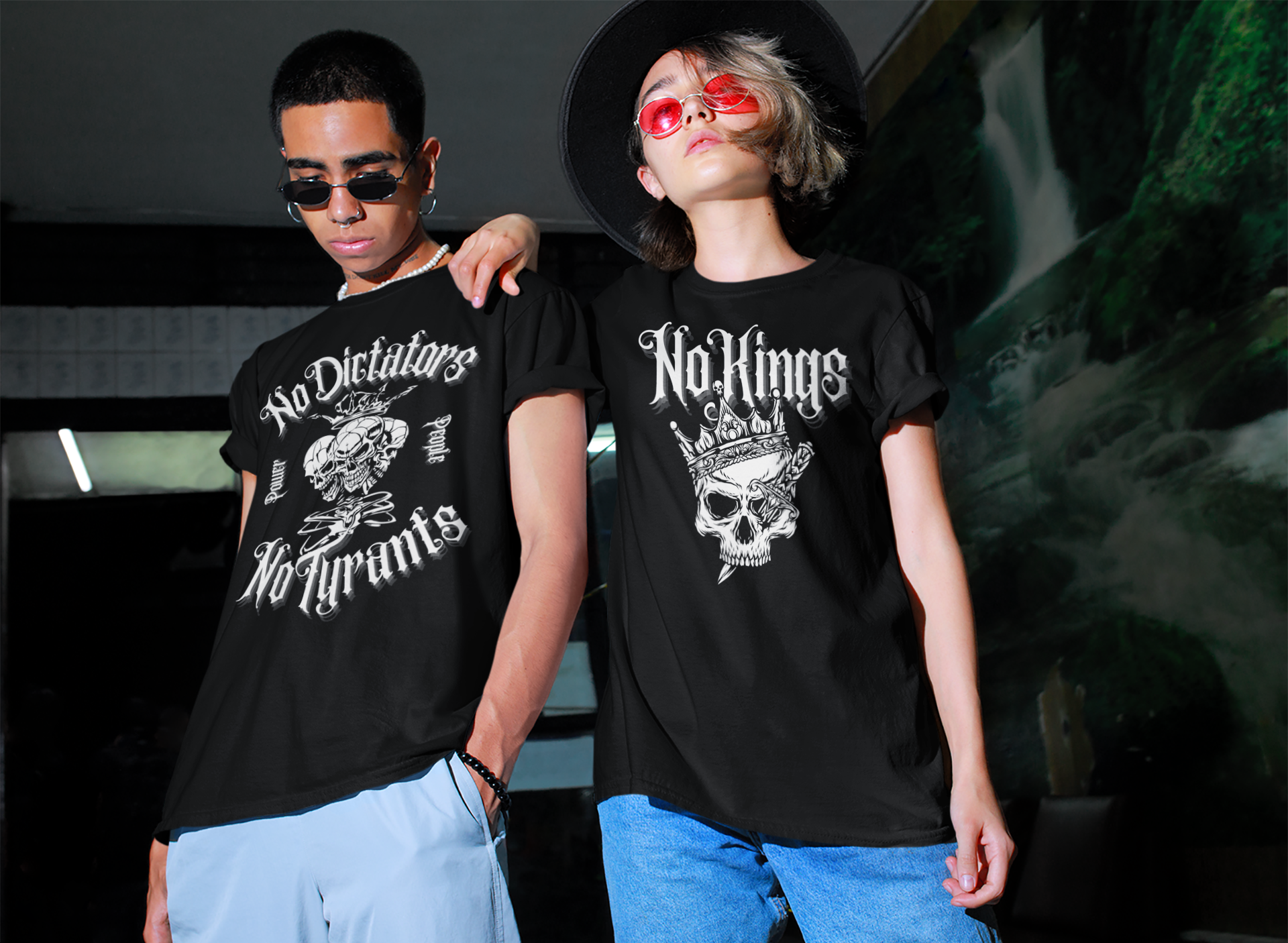 No Kings Protest Tee Punk Power to the People Relaxed Fit T-Shirt Relaxed Fit T-Shirt
