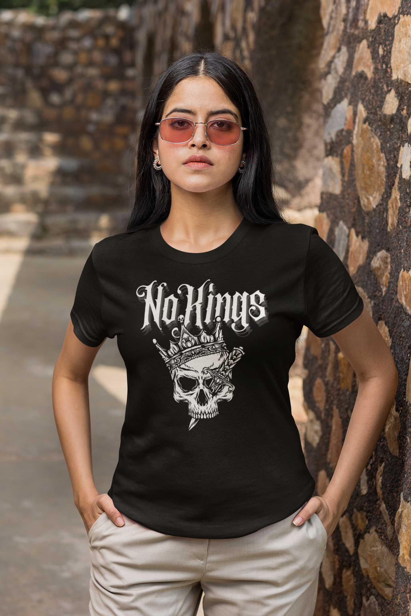 No Kings Protest Tee Punk Power to the People Relaxed Fit T-Shirt Relaxed Fit T-Shirt
