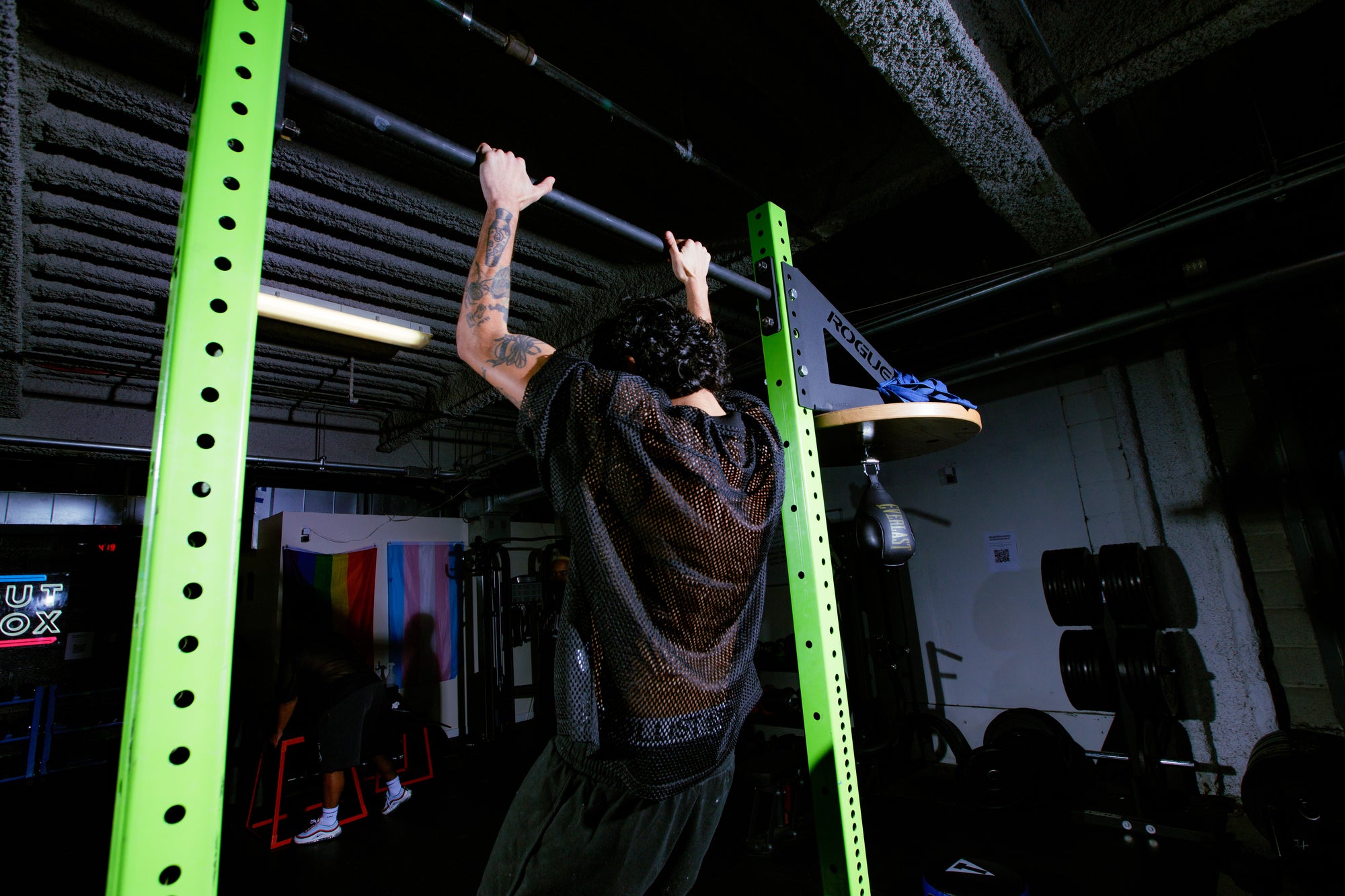 T Boy of NY Trans Pride Boxing Mesh Tee Black See-through Boxy Net T-shirt See-through Boxy Net T-Shirt