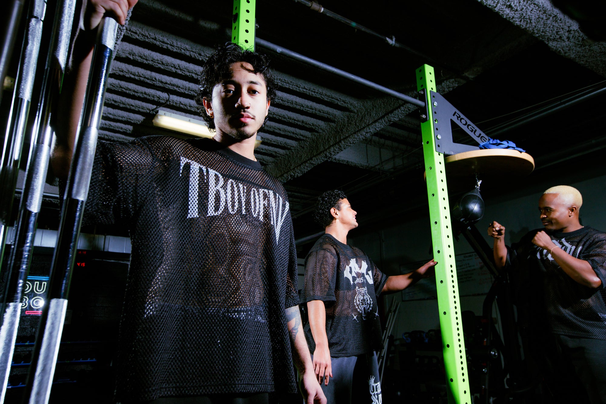 T Boy of NY Trans Pride Boxing Mesh Tee Black See-through Boxy Net T-shirt See-through Boxy Net T-Shirt