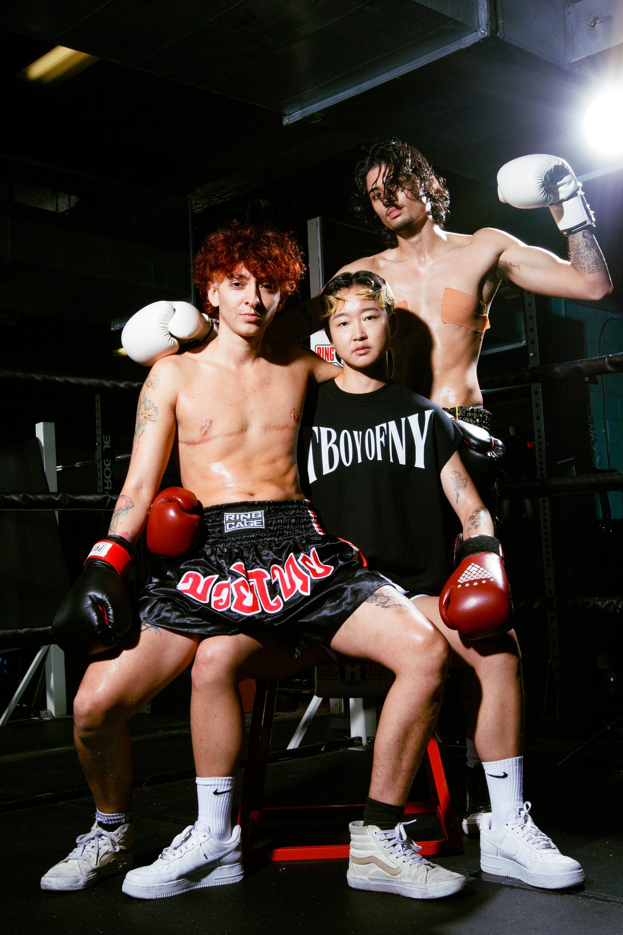 T Boy of NY Boxing Aesthetic front of Black French Terry Boxy Tank Top French Terry Boxy Tank Top