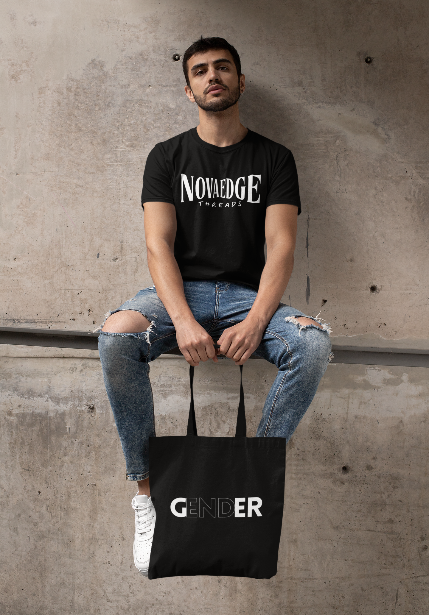 Nova Edge Threads Boxing Fight Inspired Typography Black Relaxed Fit T-shirt Relaxed Fit T-Shirt